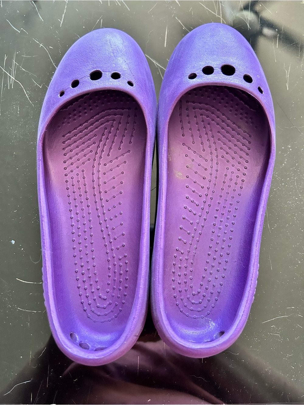 CROCS Women's Purple Slip-On Ballet Flats